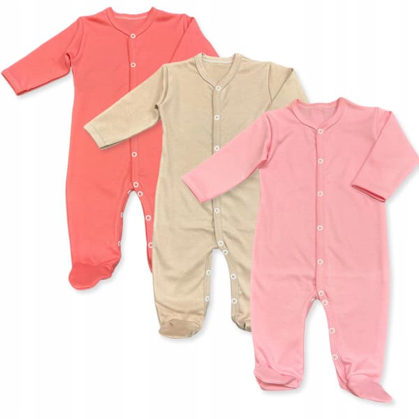 3-pak heldragter i str. 74 sovepyjamas med knapper