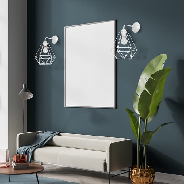 Vägglampa korg 1 E27 vit Milagro MLP7211