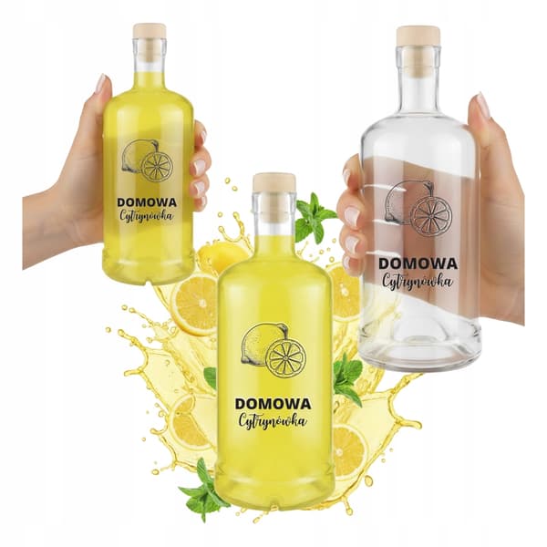 10x TADEK-FLASKOR 500ml MED TRYCK CITRON, GRÖNSAKSGÅVA, BRÖLLOPSLIÖRJUICE, 10 ST.