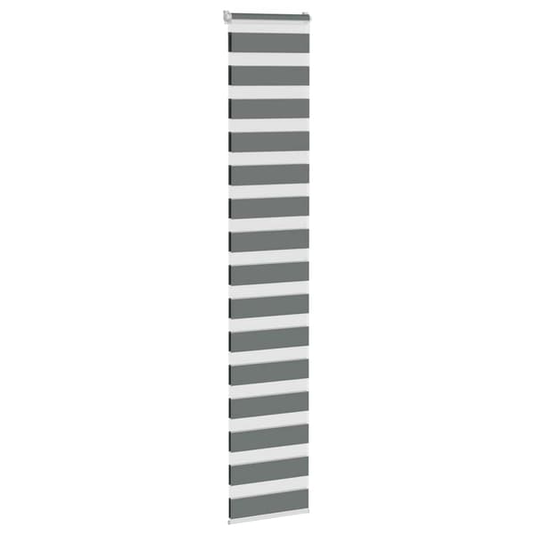 vidaXL Zebrarullgardin, mörkgrå, tygbredd 45,9 cm, polyester