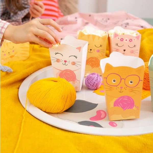 Æsker Popcornspande Slik Snacks katte Katte Fødselsdag 6 stk.