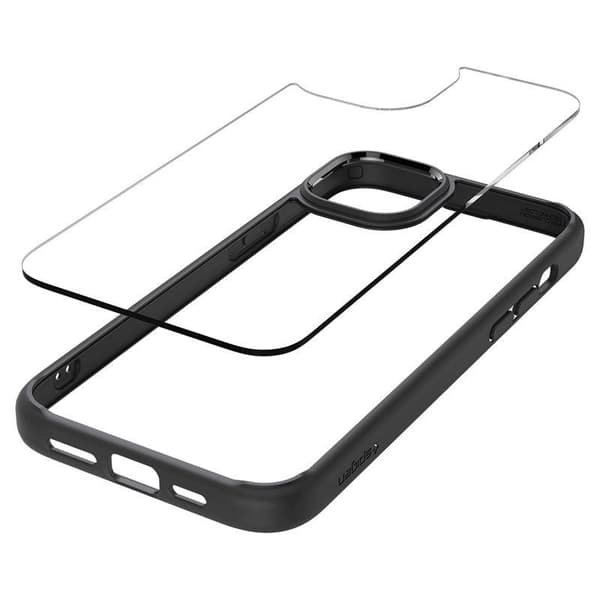 Spigen Crystal Hybrid-cover til iPhone 15 Plus - Klar og Sort