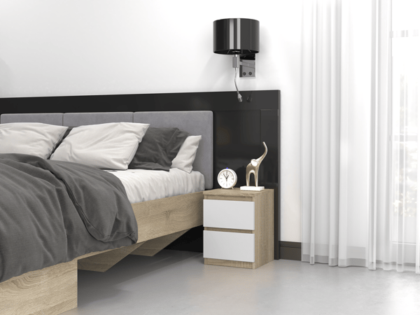 Malwa M2 nattduksbord VIT SONOMA