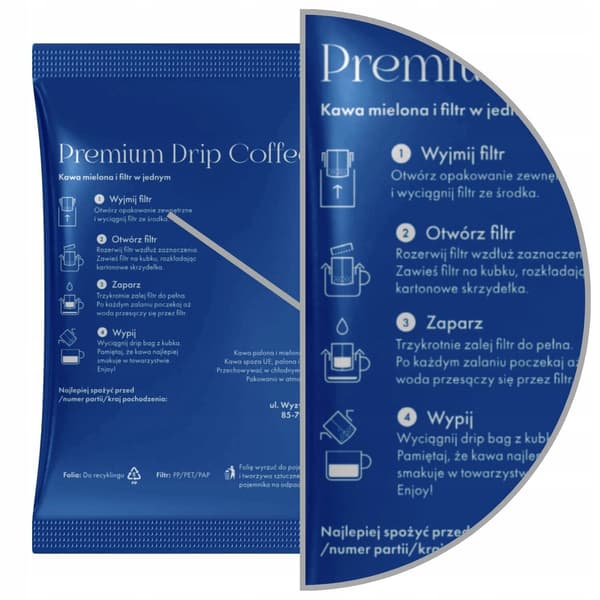 Set kaffe drypppose malen Brasilien Yellow Bourbon 10 g låda 8 st