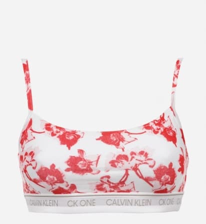 CALVIN KLEIN HVID MØNSTRET BH SOFT S 2A1E2_B* S 2_1 TIA