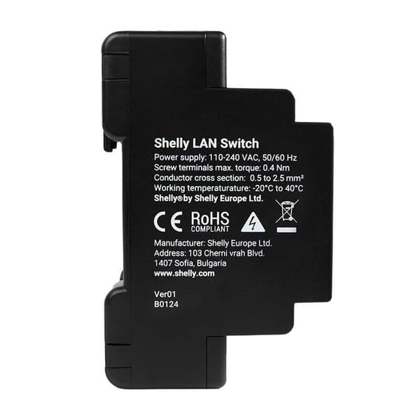 Shelly LAN-switch 5-ports RJ45 Ethernet-switch