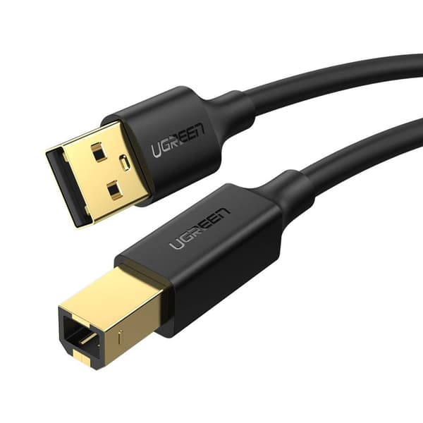 UGREEN US135 USB 2.0 A-B printerkabel, forgyldt, 1,5 m (sort)