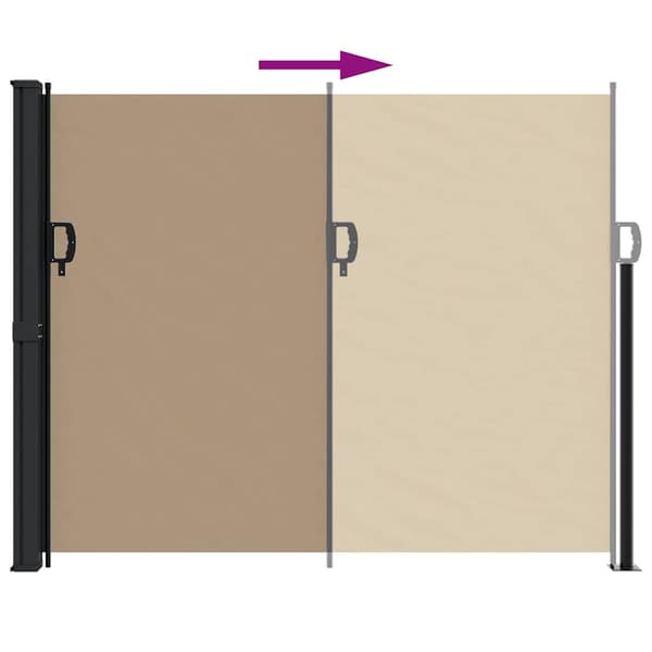vidaXL Utfällbar sidomarkis, taupe, 160x600 cm