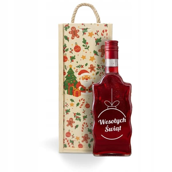 Julklappsask + Flaska Fala 0,5l TRÄLÅDA Gåva