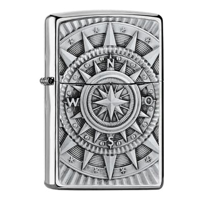 ZIPPO COMPASS EMBLEM 2005350 sytytin