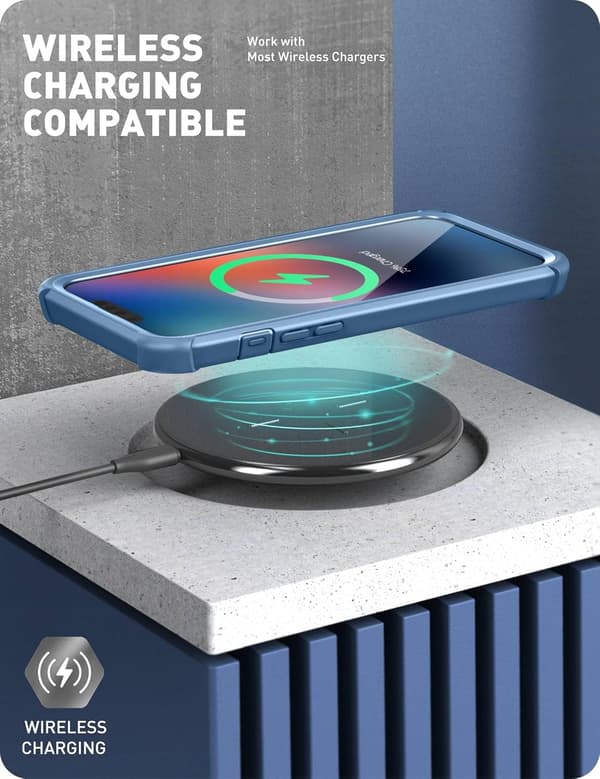 COMPONENT ETUI TIL APPLE IPHONE 14 PLUS 6,7" BLÅ RAMME FORAN/BAGSIDEN A2886
