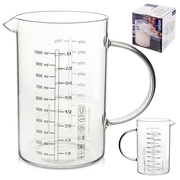 Køkkenmålekop i glas 1 liter