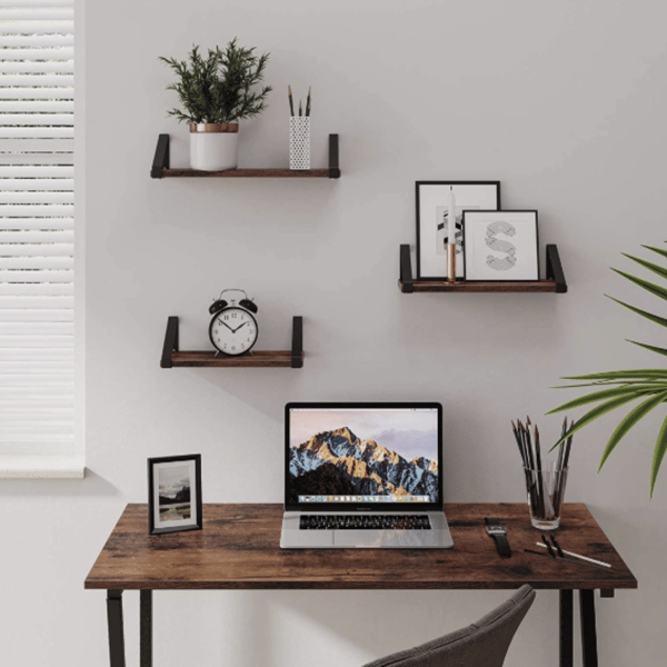 Sæt med 3 hængende væghylder, rustik loft, industriel stil