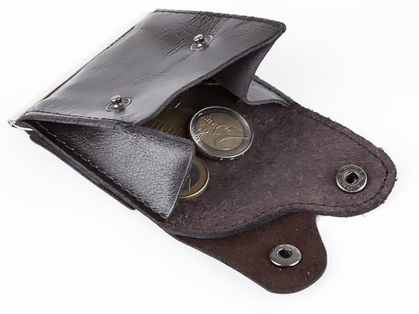 Brun Läderplånbok Liten Retro Slip-On Billfold G66