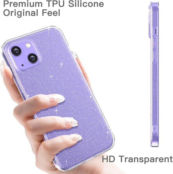 APPLE IPHONE 13 MINI SILIKONGLITTERSKAL MED 2 HÄRDADE GLAS