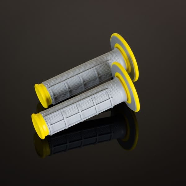 RENTHAL MX Dual Compound Diamond Yellow WAFF-handtag, grå/gul