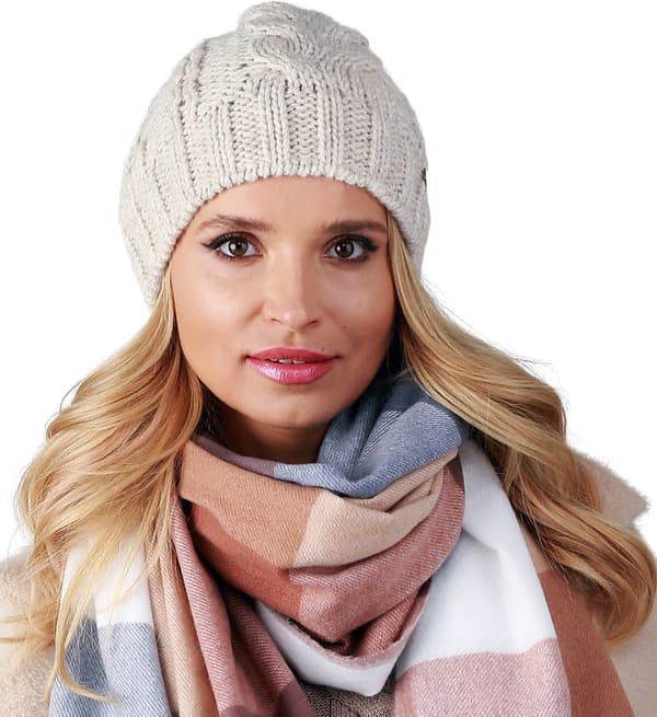 Beige damhatt med tjock väv - A4