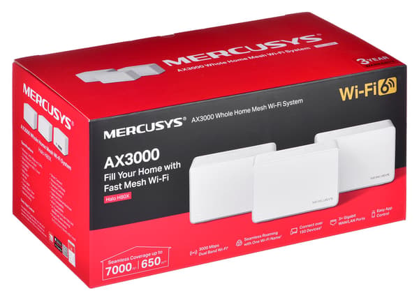 Mercusys Halo H80X mesh-system, 3-pack, Wi-Fi 6