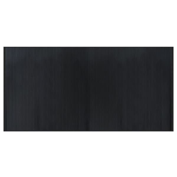 vidaXL Suorakulmainen matto, musta, 100x200 cm, bambu