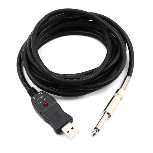 Guitarinterface adapter JACK 6,3 mm - USB 2.0 A kabel på 3 m