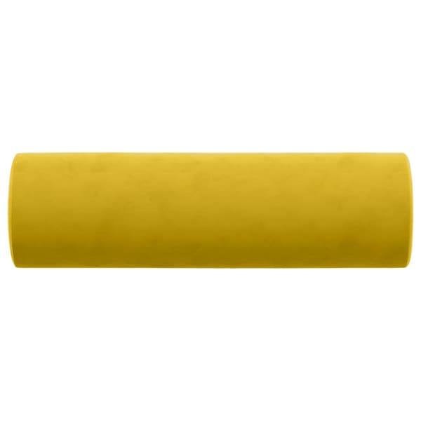 vidaXL Prydnadskuddar, 2 st, Gula, Ø15x50 cm, Sammet