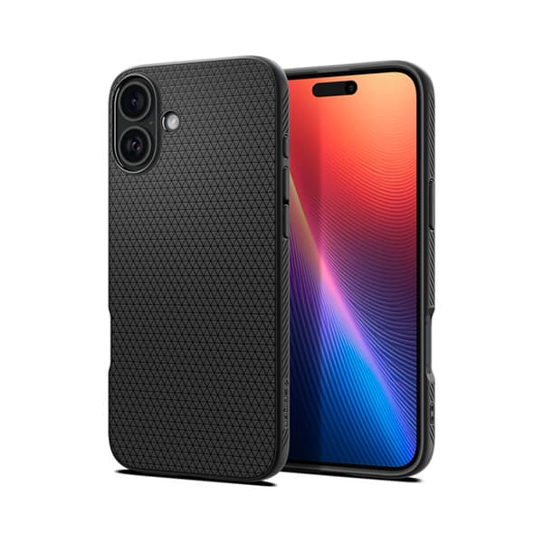 Spigen Liquid Air - iPhone 16-skal (mattsvart)