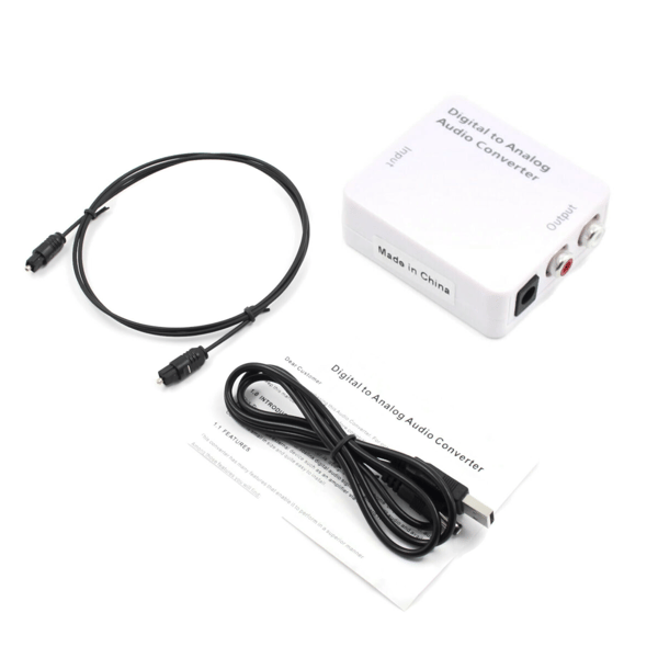 Optisk lydkonverter Koaksial TOSLINK - RCA 2x Chinch analog