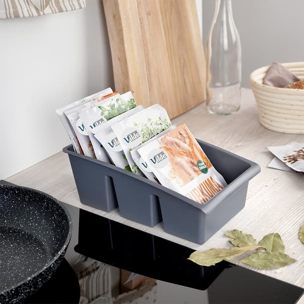 Grå organizer til krydderier 25x15x9 cm