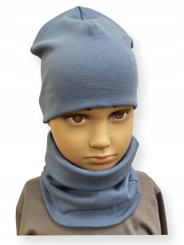 Set Hatt + Komin 92-98-104 barnset storlek 46-50 Blå