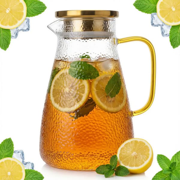 VARMEBASIDIG GLASKANDE 1,3L TIL KAFFE, TE, BRUN, VAND, JUICE Ø10,9 CM