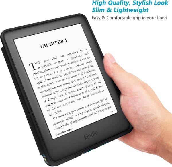BOGLESERETUG TIL KINDLE 10 GEN 2019 6" GRÅT IMITATIONSMATERIALE