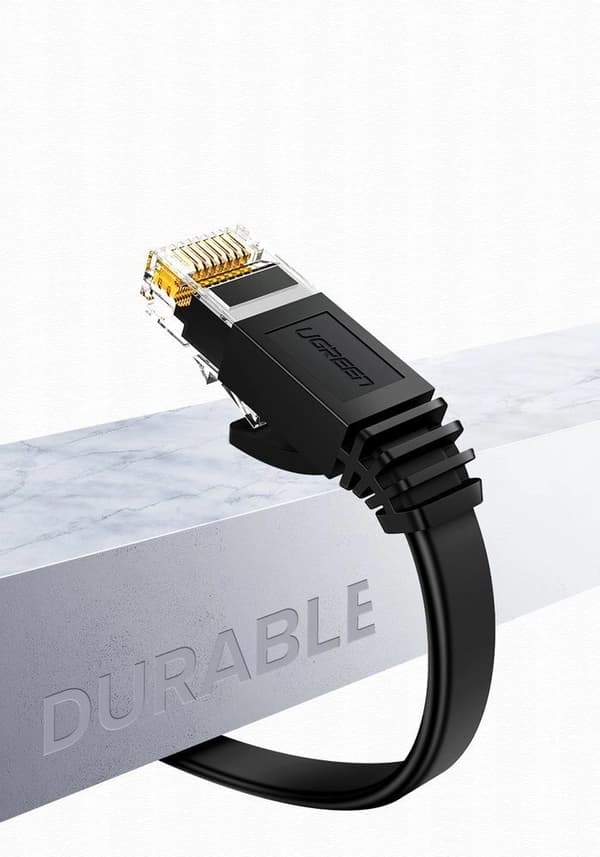 Ugreen kabel internet netværkskabel Ethernet patchkabel RJ45 Cat 6 UTP 1000Mbps 1m sort (20159)
