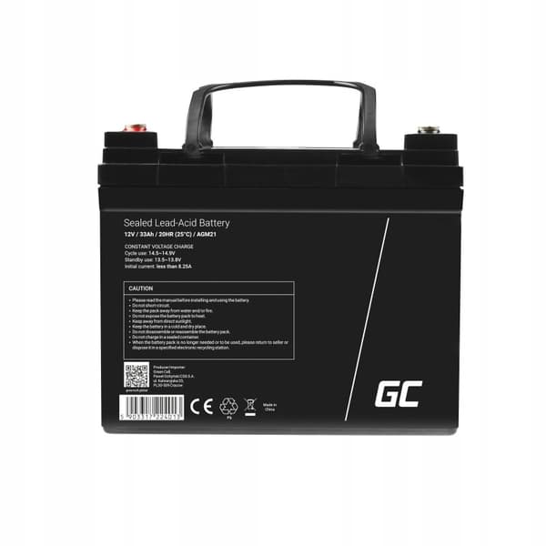 GRØNT CELL GELBATTERI AGM21 12V 33AH