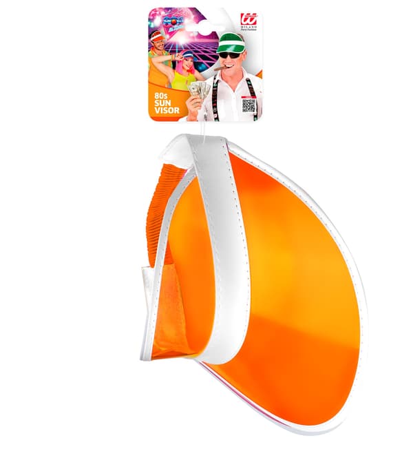80'er neonorange visir-diskokeps