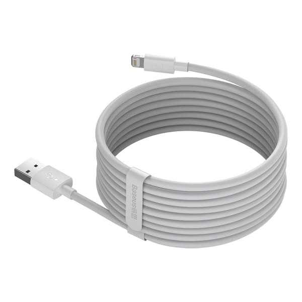Baseus Simple Wisdom USB til Lightning-kabel, 2.4A, 1.5m (hvid) 2 stk.