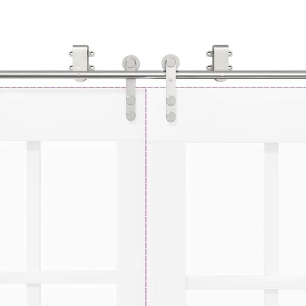 vidaXL Skjutdörrsfäste 183 cm stål silver