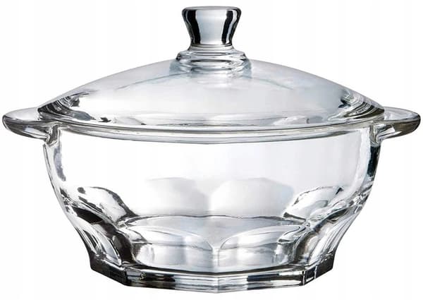 Värmebeständig glasvas med lock, 2,5 l