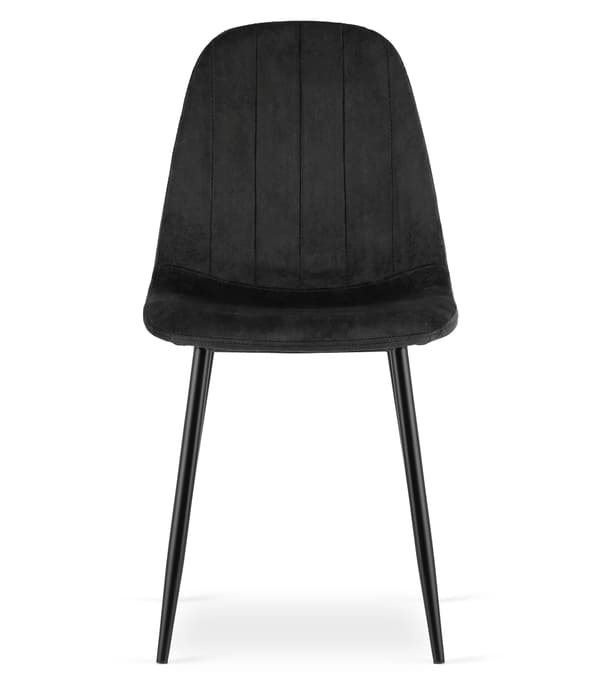 PADVA stol - svart sammet / svarta ben x 2