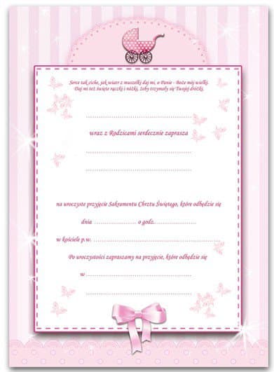 Kastekutsukortti, pinkki, 1 kpl.