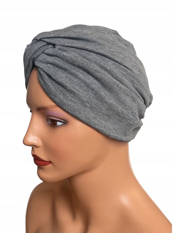 Turban Flora basalt ensfarvet sweatertørklæde efterår-vinter