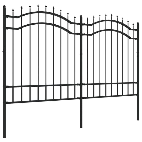 vidaXL spidshegn, sort, 165 cm, pulverlakeret stål