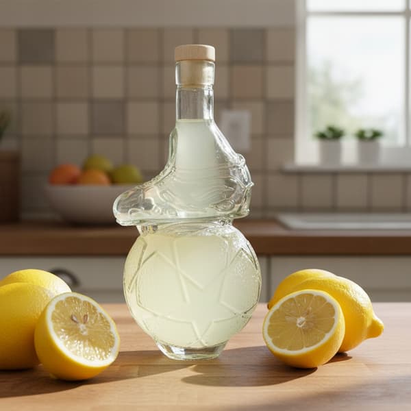 Striker Glasflaska 500ml Karaffkula med Sko för Likörer Presentjuice