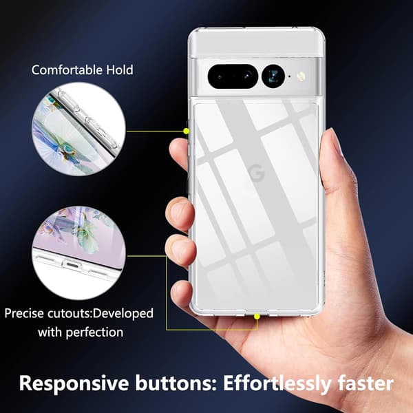 FODRAL TILL GOOGLE PIXEL 7 PRO SILIKON TRANSPARENT STARK GE2AE GP4BC