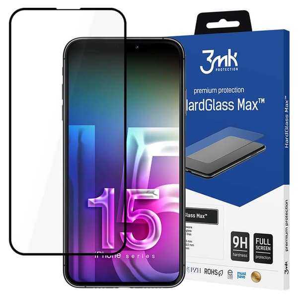 Apple iPhone 15 Pro - 3mk HardGlass Max Sort