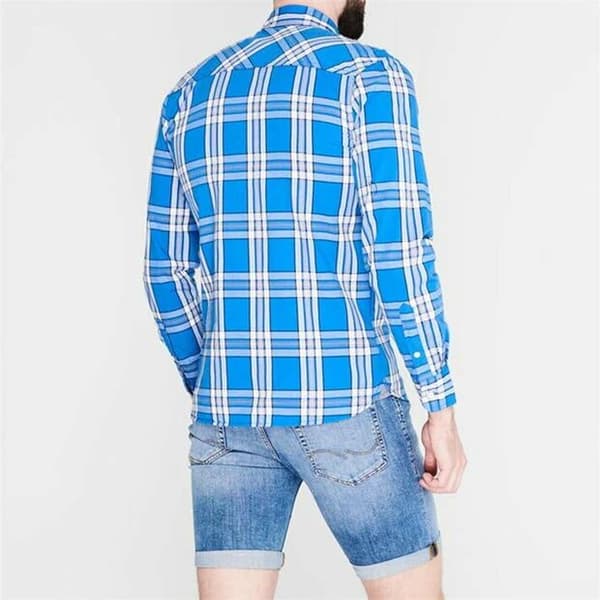 Lee Cooper Blå Ternet Skjorte, Størrelse XXL