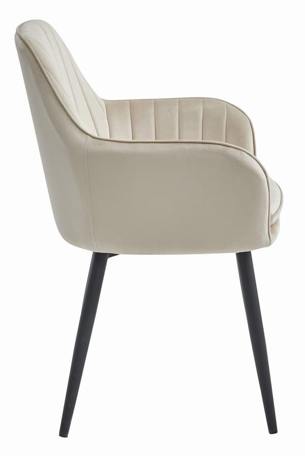LUGO stol - beige velour / sorte ben x 1