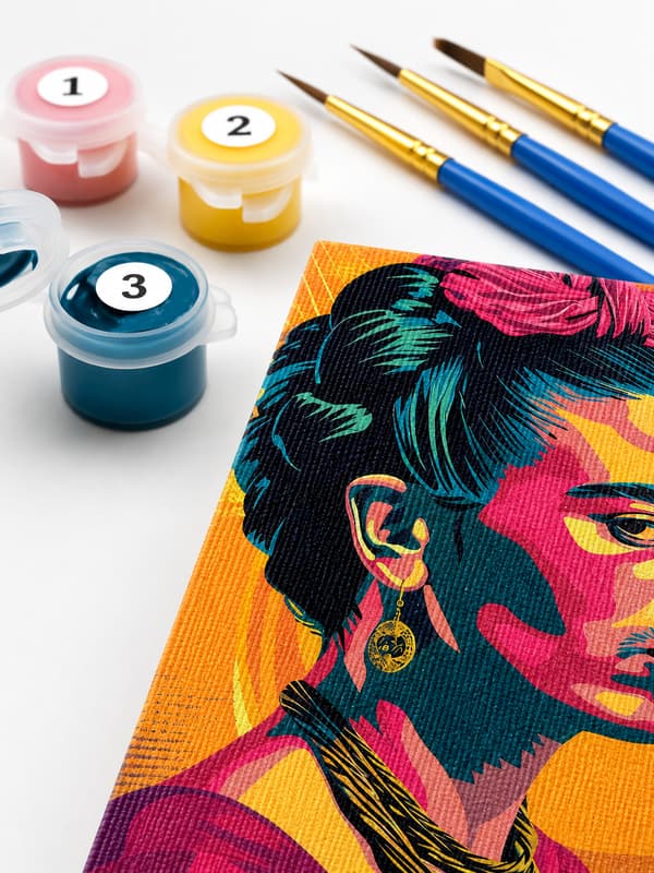 Målning med siffror med ram Frida Kahlo 40x50 cm