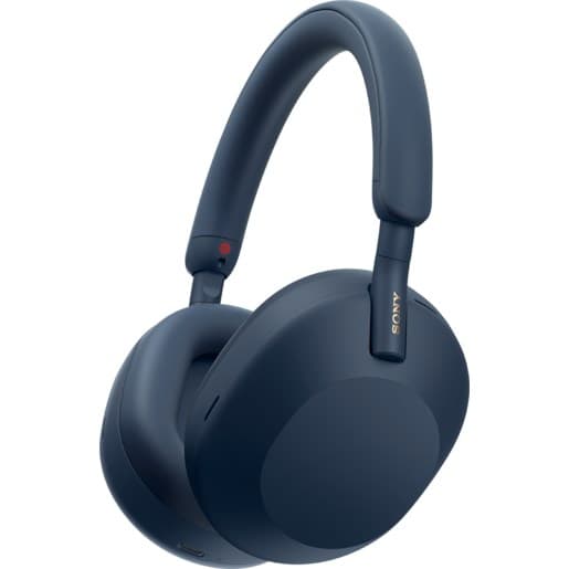 Sony WH-1000XM5 on-ear-hörlurar blå