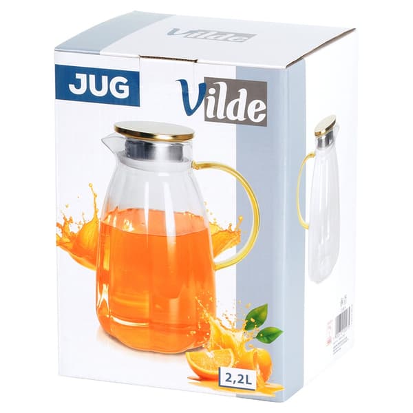 Glas kande med låg 2,2 l
