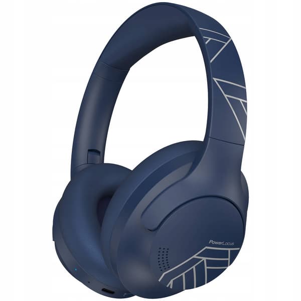 PowerLocus P3 Blå Bluetooth Hovedtelefoner Mikrofon AUX BT Bluetooth Etui